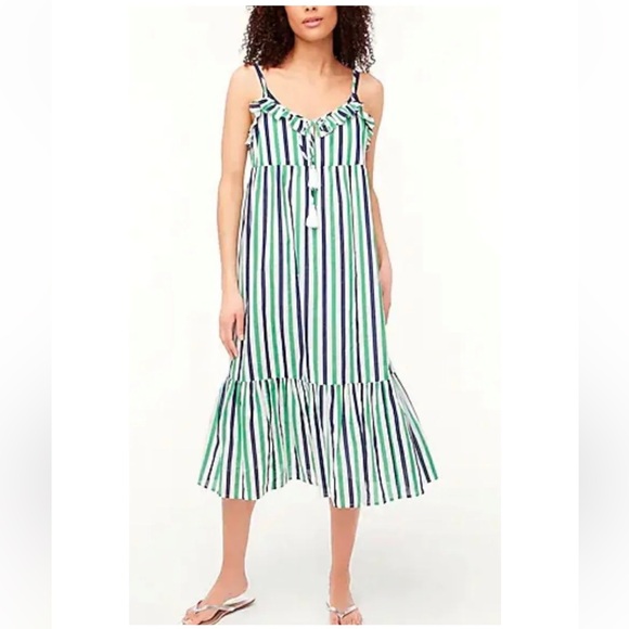J. Crew Ruffle Tiered Midi Dress - Picture 1 of 3